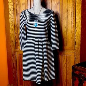 J Crew black and white striped dress